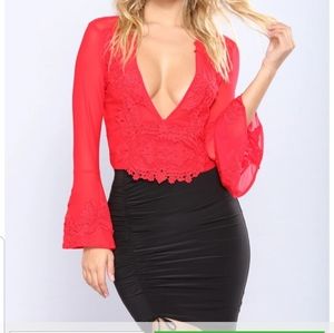 New With Tags Fashion Nova sheer lace crop top